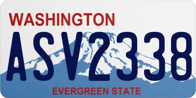 WA license plate ASV2338