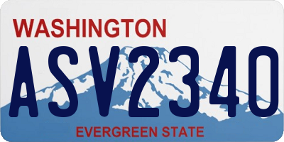WA license plate ASV2340