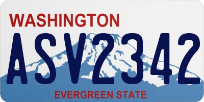 WA license plate ASV2342