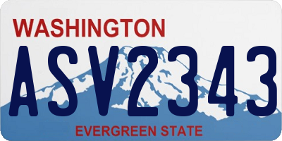 WA license plate ASV2343