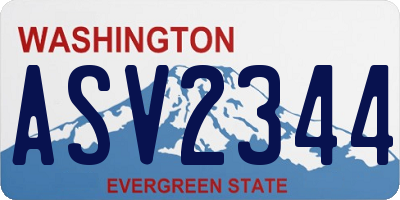WA license plate ASV2344