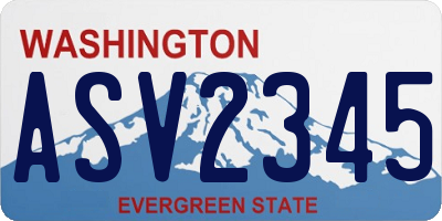 WA license plate ASV2345