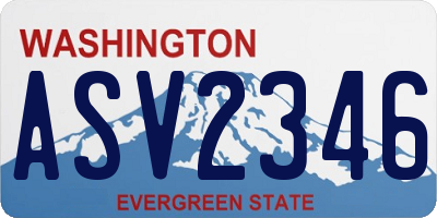 WA license plate ASV2346