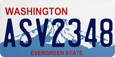 WA license plate ASV2348