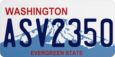 WA license plate ASV2350