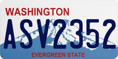WA license plate ASV2352