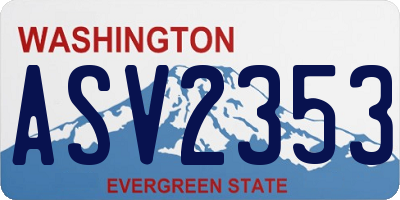 WA license plate ASV2353