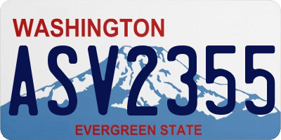WA license plate ASV2355