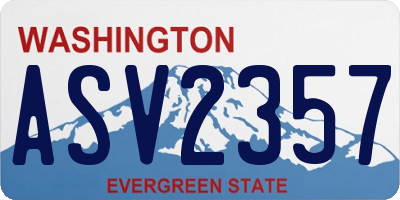 WA license plate ASV2357