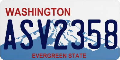 WA license plate ASV2358