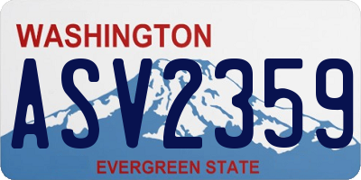 WA license plate ASV2359