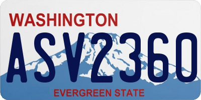 WA license plate ASV2360