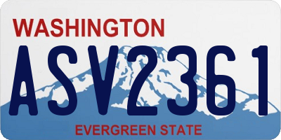 WA license plate ASV2361