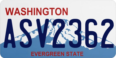 WA license plate ASV2362