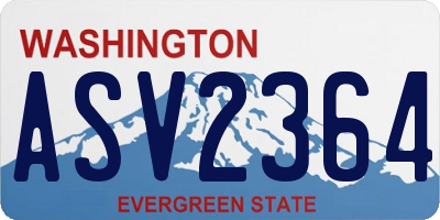 WA license plate ASV2364