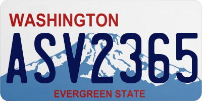 WA license plate ASV2365