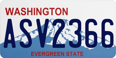 WA license plate ASV2366