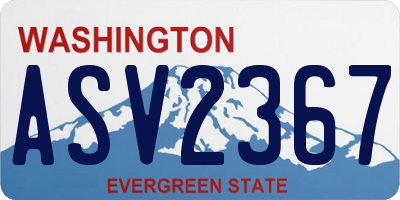 WA license plate ASV2367