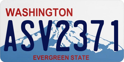 WA license plate ASV2371