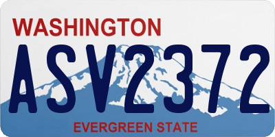 WA license plate ASV2372
