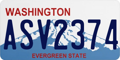 WA license plate ASV2374