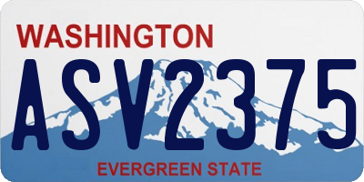 WA license plate ASV2375