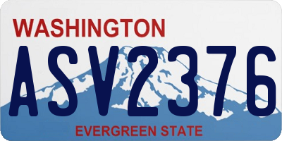 WA license plate ASV2376