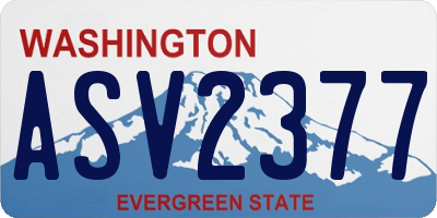 WA license plate ASV2377
