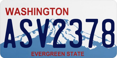 WA license plate ASV2378