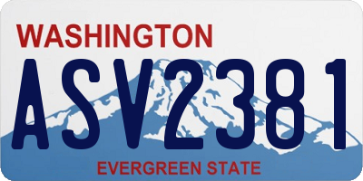 WA license plate ASV2381
