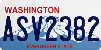WA license plate ASV2382