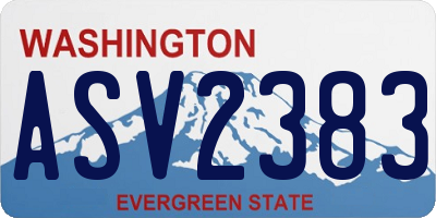 WA license plate ASV2383