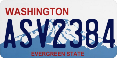 WA license plate ASV2384