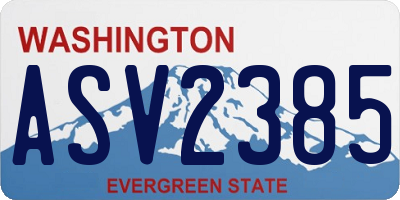 WA license plate ASV2385