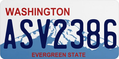 WA license plate ASV2386