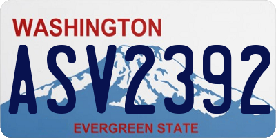WA license plate ASV2392