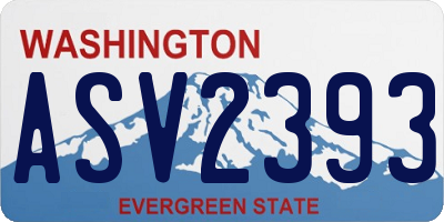 WA license plate ASV2393