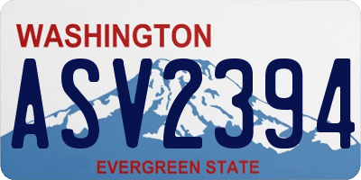 WA license plate ASV2394