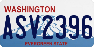 WA license plate ASV2396
