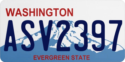 WA license plate ASV2397