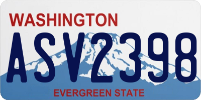 WA license plate ASV2398