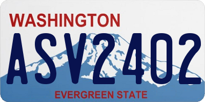 WA license plate ASV2402