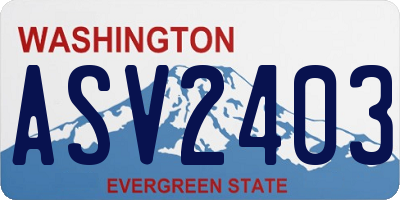 WA license plate ASV2403