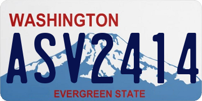 WA license plate ASV2414