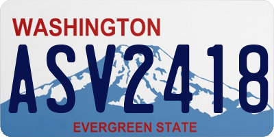 WA license plate ASV2418