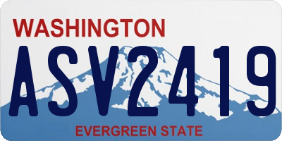 WA license plate ASV2419