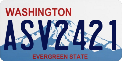 WA license plate ASV2421
