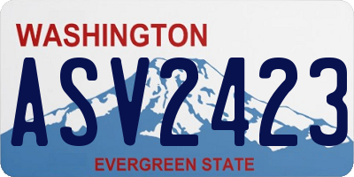 WA license plate ASV2423