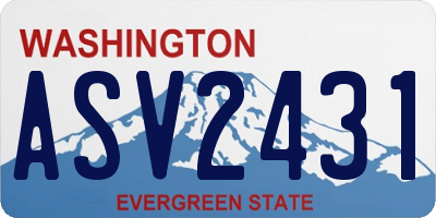 WA license plate ASV2431
