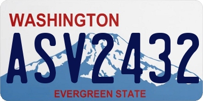 WA license plate ASV2432